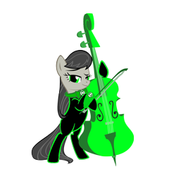 Size: 1152x1152 | Tagged: safe, artist:gurugrendo, artist:motownwarrior01, imported from derpibooru, octavia melody, cello, crossover, dc comics, female, green lantern, green lantern (comic), green lantern corps, green lantern ring, lantern corps, musical instrument, simple background, solo, transparent background, wristband