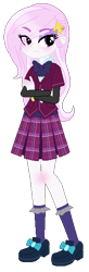 Size: 182x554 | Tagged: safe, artist:s-haii, imported from derpibooru, fleur-de-lis, equestria girls, friendship games, alternate clothes, alternate costumes, alternate hairstyle, alternate universe, blushing, clothes, crystal prep academy uniform, female, school uniform, simple background, solo, transparent background