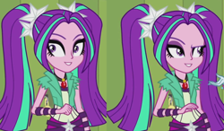 Size: 1196x698 | Tagged: safe, edit, edited screencap, imported from derpibooru, screencap, aria blaze, equestria girls, rainbow rocks, inverted mouth