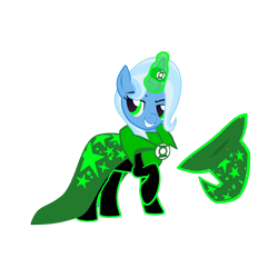 Size: 1152x1152 | Tagged: safe, artist:motownwarrior01, artist:the smiling pony, imported from derpibooru, trixie, pony, unicorn, dc comics, female, green lantern, green lantern (comic), green lantern corps, horn ring, mare, simple background, solo, transparent background, trixie's cape, trixie's hat