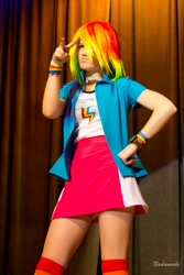 Size: 682x1024 | Tagged: safe, artist:lunatica, imported from derpibooru, rainbow dash, human, equestria girls, clothes, cosplay, costume, irl, irl human, photo, ponyradiocon