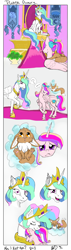 Size: 800x2830 | Tagged: safe, artist:firimil, imported from derpibooru, princess cadance, princess celestia, eevee, comic, crossover, pokémon