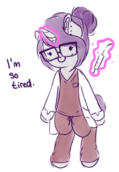 Size: 1280x1835 | Tagged: safe, artist:wickedsilly, imported from derpibooru, oc, oc only, oc:wicked silly, pony, bipedal, cute, glasses, solo, syringe