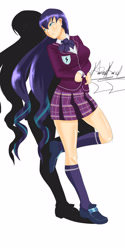 Size: 800x1600 | Tagged: safe, artist:barskavil, imported from derpibooru, coloratura, equestria girls, friendship games, breasts, busty coloratura, clothes, crystal prep academy, crystal prep academy uniform, equestria girls-ified, female, human coloration, humanized, rara, school uniform, shoes, skirt, socks, solo