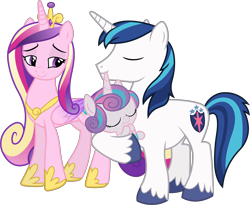 Size: 5920x4850 | Tagged: safe, artist:90sigma, imported from derpibooru, princess cadance, princess flurry heart, shining armor, .svg available, absurd resolution, eyes closed, family, simple background, smiling, transparent background, vector