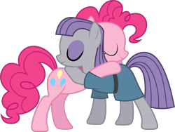 Size: 5930x4470 | Tagged: safe, artist:90sigma, imported from derpibooru, maud pie, pinkie pie, .svg available, absurd resolution, eyes closed, hug, simple background, smiling, transparent background, vector