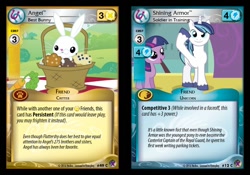 Size: 716x500 | Tagged: safe, imported from derpibooru, angel bunny, shining armor, twilight sparkle, pony, rabbit, unicorn, animal, ccg, disney, enterplay, female, filly, filly twilight sparkle, marks in time, merchandise, younger, zootopia