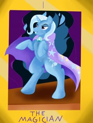 Size: 960x1280 | Tagged: safe, artist:marcushunter, imported from derpibooru, trixie, pony, bipedal, female, solo, tarot, tarot card