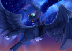 Size: 3507x2480 | Tagged: safe, artist:baldmoose, imported from derpibooru, princess luna, ethereal mane, female, galaxy mane, necklace, solo