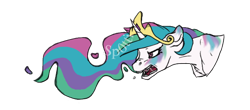 Size: 1260x554 | Tagged: safe, artist:sp0tti, imported from derpibooru, princess celestia, angry, ears back, female, floppy ears, nose wrinkle, solo