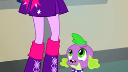 Size: 1280x720 | Tagged: safe, imported from derpibooru, screencap, spike, twilight sparkle, dog, equestria girls, rainbow rocks, boots, eyes on the prize, high heel boots, spike the dog