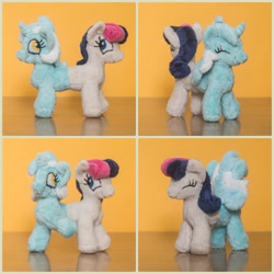 Size: 1200x1200 | Tagged: safe, artist:valmiiki, imported from derpibooru, bon bon, lyra heartstrings, sweetie drops, chibi, cute, female, fusion, irl, lesbian, lyrabetes, lyrabon, lyrabon (fusion), photo, plushie, shipping