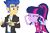 Size: 2562x1692 | Tagged: safe, artist:shabrina025, imported from derpibooru, flash sentry, sci-twi, twilight sparkle, equestria girls, friendship games, alternate clothes, alternate costumes, alternate hairstyle, duo, female, flashlight, glasses, humanized, male, sciflash, shipping, straight