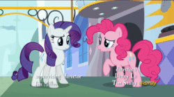 Size: 858x482 | Tagged: safe, imported from derpibooru, screencap, pinkie pie, rarity, pony, spice up your life, animated, discovery family logo, female