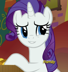 Size: 445x471 | Tagged: safe, edit, edited screencap, imported from derpibooru, screencap, rarity, spice up your life, cropped, discovery family logo, inverted mouth, lip bite