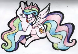 Size: 2736x1912 | Tagged: safe, artist:cutepencilcase, imported from derpibooru, princess celestia, female, solo, traditional art