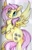 Size: 1888x2943 | Tagged: safe, artist:cutepencilcase, imported from derpibooru, fluttershy, female, flying, solo, traditional art, unshorn fetlocks