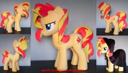 Size: 1024x587 | Tagged: safe, artist:agatrix, imported from derpibooru, sunset shimmer, pony, unicorn, cloak, clothes, irl, photo, plushie, solo