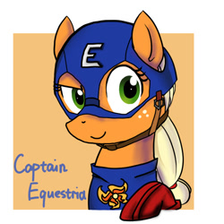 Size: 612x612 | Tagged: safe, artist:veraqq35, imported from derpibooru, applejack, captain america, captain equestria, crossover, female, marvel, solo