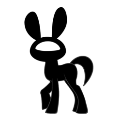 Size: 512x512 | Tagged: safe, artist:thomthepony, imported from derpibooru, rabbit, pony creator, disney, helmet, logo, mickey mouse, monochrome, music, musician, nick bertke, pogo, simple background, solo, space bunny, white background