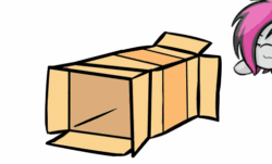 Size: 508x307 | Tagged: safe, artist:alfa995, artist:varlastreak, imported from derpibooru, oc, oc only, oc:varla streak, animated, box, sliding ponies, solo