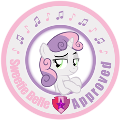 Size: 4000x4000 | Tagged: safe, imported from derpibooru, sweetie belle, approved, circle, crossed arms, cutie mark, female, looking at you, seal of approval, simple background, smiling, smirk, solo, the cmc's cutie marks