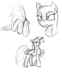 Size: 704x812 | Tagged: safe, artist:post-it, imported from derpibooru, twilight sparkle, alicorn, pony, monochrome, sketch, sketch dump, twilight sparkle (alicorn)