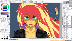 Size: 1366x768 | Tagged: safe, artist:minusclass, imported from derpibooru, sunset shimmer, equestria girls, female, solo