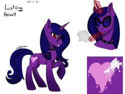 Size: 1600x1200 | Tagged: safe, artist:tejedora, artist:urososium, imported from derpibooru, oc, oc only, oc:lusting heart, pony, unicorn, cigarette, cigarette holder, female, simple background, smoking, solo, white background