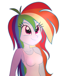 Size: 446x556 | Tagged: safe, artist:wubcakeva, imported from derpibooru, rainbow dash, equestria girls, breasts, busty rainbow dash, clothes, female, solo, tanktop