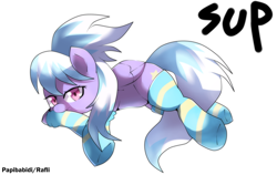 Size: 3000x1900 | Tagged: safe, artist:papibabidi, imported from derpibooru, cloudchaser, pony, clothes, female, socks, solo, striped socks