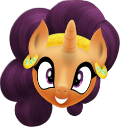 Size: 1354x1440 | Tagged: safe, artist:silberhase, imported from derpibooru, saffron masala, unicorn, spice up your life, female, head, looking at you, simple background, smiling, solo, transparent background