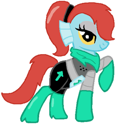 Size: 400x428 | Tagged: safe, artist:thefanficfanpony, imported from derpibooru, pony, crossover, ponified, solo, storyshift, undertale, undyne