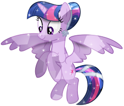 Size: 4424x3763 | Tagged: safe, artist:illumnious, imported from derpibooru, twilight sparkle, alicorn, crystal pony, pony, .ai available, absurd resolution, alternate hairstyle, crystal alicorn, crystal twilight, crystallized, female, floating, mare, simple background, solo, spread wings, transparent background, twilight sparkle (alicorn), vector, wings