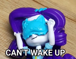 Size: 1024x799 | Tagged: safe, imported from derpibooru, rarity, equestria girls, bring me to life, doll, equestria girls minis, eqventures of the minis, evanescence, female, meme, sleep mask, solo, toy, wake me up inside