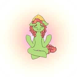 Size: 2200x2200 | Tagged: safe, artist:baratus93, imported from derpibooru, tree hugger, eyes closed, female, meditation, solo, zen