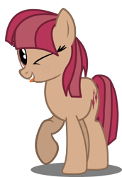 Size: 2032x2955 | Tagged: safe, artist:darksoma, derpibooru exclusive, imported from derpibooru, oc, oc only, oc:mira star, project perspective, raised hoof, simple background, solo, species:darksider, tongue out, transparent background, vector, wink