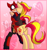 Size: 1479x1567 | Tagged: safe, artist:woogiegirl, imported from derpibooru, sunset shimmer, pony, unicorn, clothes, costume, crossover, crossover shipping, deadpool, jacket, kissing, ponified, shipping, wade wilson, watermark