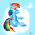 Size: 4000x4000 | Tagged: safe, artist:icy wings, imported from derpibooru, rainbow dash, absurd resolution, butt, cloud, female, morning, plot, solo