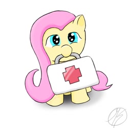 Size: 1000x1000 | Tagged: safe, artist:raiding-viking, imported from derpibooru, fluttershy, pony, female, fluttermedic, medic, nurse, solo