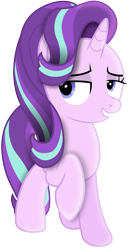 Size: 3913x7300 | Tagged: safe, artist:illumnious, imported from derpibooru, starlight glimmer, pony, unicorn, bedroom eyes, female, mare, raised hoof, simple background, smug, smuglight glimmer, solo, transparent background, vector