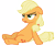 Size: 4000x3343 | Tagged: safe, artist:estories, imported from derpibooru, applejack, princess twilight sparkle (episode), female, hatless, missing accessory, simple background, sitting, solo, transparent background, vector