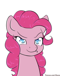 Size: 900x1125 | Tagged: safe, artist:alasou, imported from derpibooru, pinkie pie, female, patreon, pouting, simple background, solo, transparent background