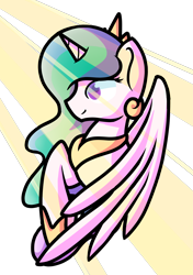 Size: 4189x5959 | Tagged: safe, artist:queenoftheshrimp15, imported from derpibooru, princess celestia, absurd resolution, crepuscular rays, female, solo