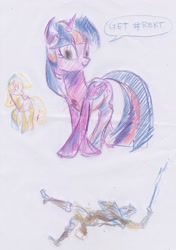 Size: 1589x2259 | Tagged: safe, artist:explonova, imported from derpibooru, applejack, twilight sparkle, alicorn, pony, pencil drawing, rekt, sketch, sketch dump, traditional art, twilight sparkle (alicorn)