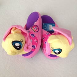 Size: 1600x1600 | Tagged: safe, imported from derpibooru, fluttershy, clothes, head, irl, merchandise, photo, slippers