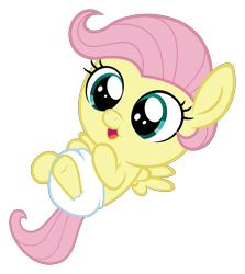 Size: 3000x3369 | Tagged: safe, artist:sollace, imported from derpibooru, fluttershy, pony, baby, baby pony, babyshy, cute, diaper, female, foal, lying down, on back, show accurate, shyabetes, simple background, solo, transparent background, vector, younger