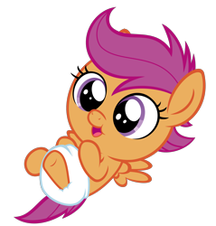 Size: 2864x3000 | Tagged: safe, artist:sollace, imported from derpibooru, scootaloo, pony, baby, baby pony, baby scootaloo, cute, cutealoo, diaper, female, foal, show accurate, simple background, solo, transparent background, vector, younger