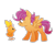 Size: 1024x843 | Tagged: safe, artist:yaaaco, artist:yaco, imported from derpibooru, scootaloo, torchic, crossover, pokémon, scootachicken