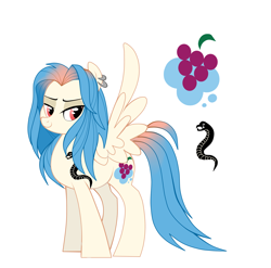 Size: 2406x2376 | Tagged: safe, artist:riisusparkle, imported from derpibooru, oc, oc only, oc:inkberry, ear piercing, earring, hair dye, jewelry, offspring, parent:bulk biceps, parent:fluttershy, parents:flutterbulk, piercing, solo, tattoo